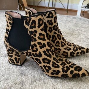 Zara heel leopard print booties